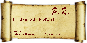 Pittersch Rafael névjegykártya
